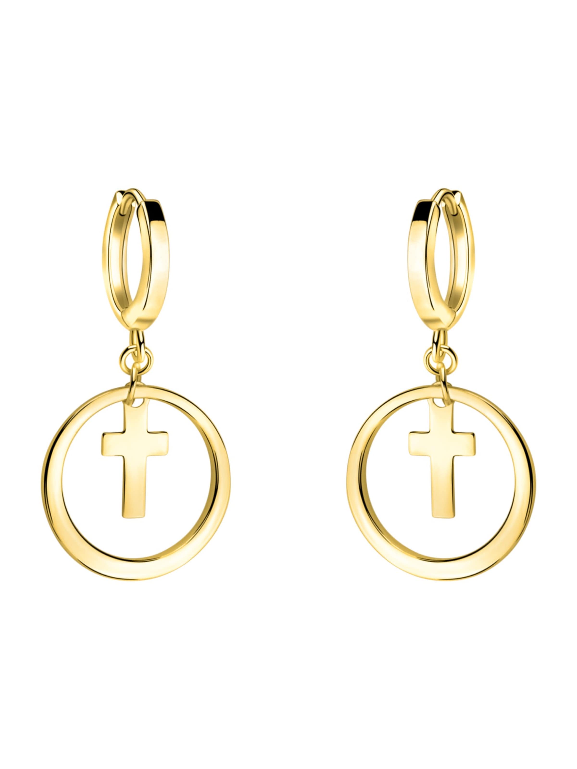 Sofia Milani Earrings 'Circle Cross' in Gold: front