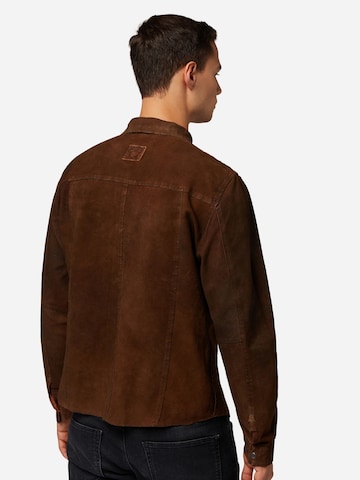 RICANO Slim Fit Hemd 'Das Reverse' in Braun