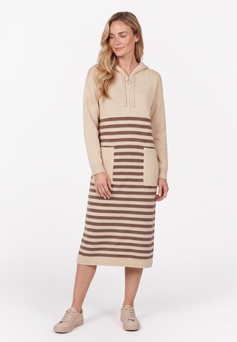 Robes en maille usha BLUE LABEL en beige : devant