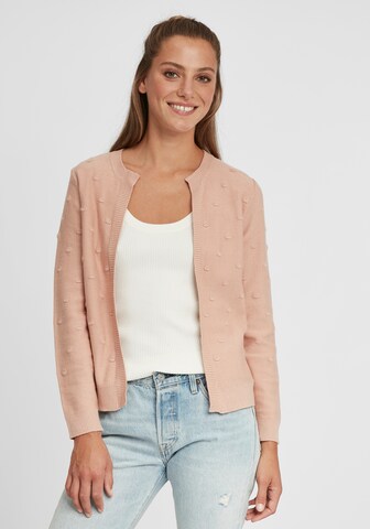 Oxmo Knit Cardigan 'Kalotta' in Pink: front