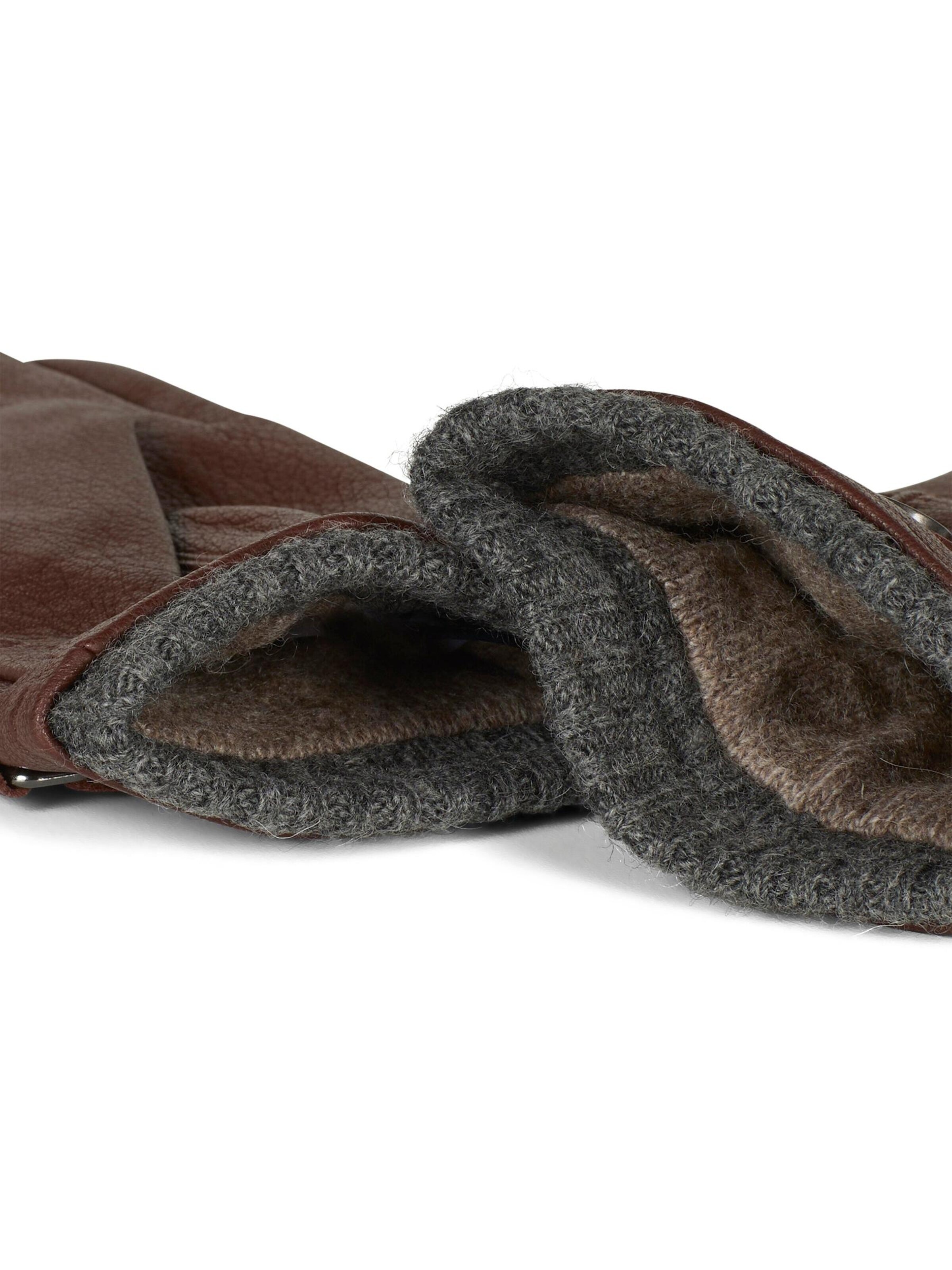 Howard London Fingerhandsker 'Leather Gloves Bruno Brown' i brun