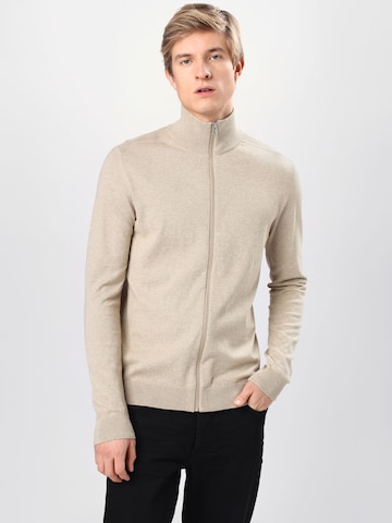 SELECTED HOMME Regular fit Knit Cardigan 'Berg' in Beige: front