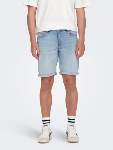 Only & Sons Regular Shorts 'Ply' in Blau: Vorderseite