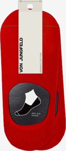 Von Jungfeld Ankle Socks 'Doppelpack' in Red: front