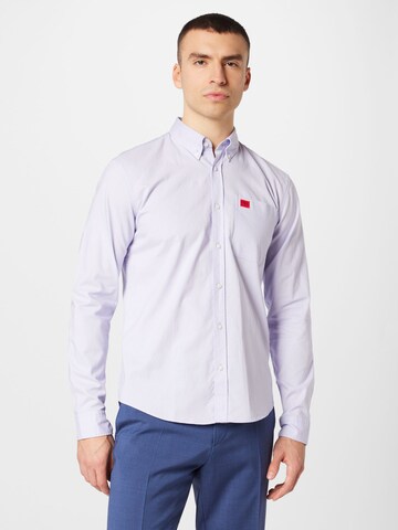 HUGO Red Slim fit Button Up Shirt 'Evito' in Purple: front
