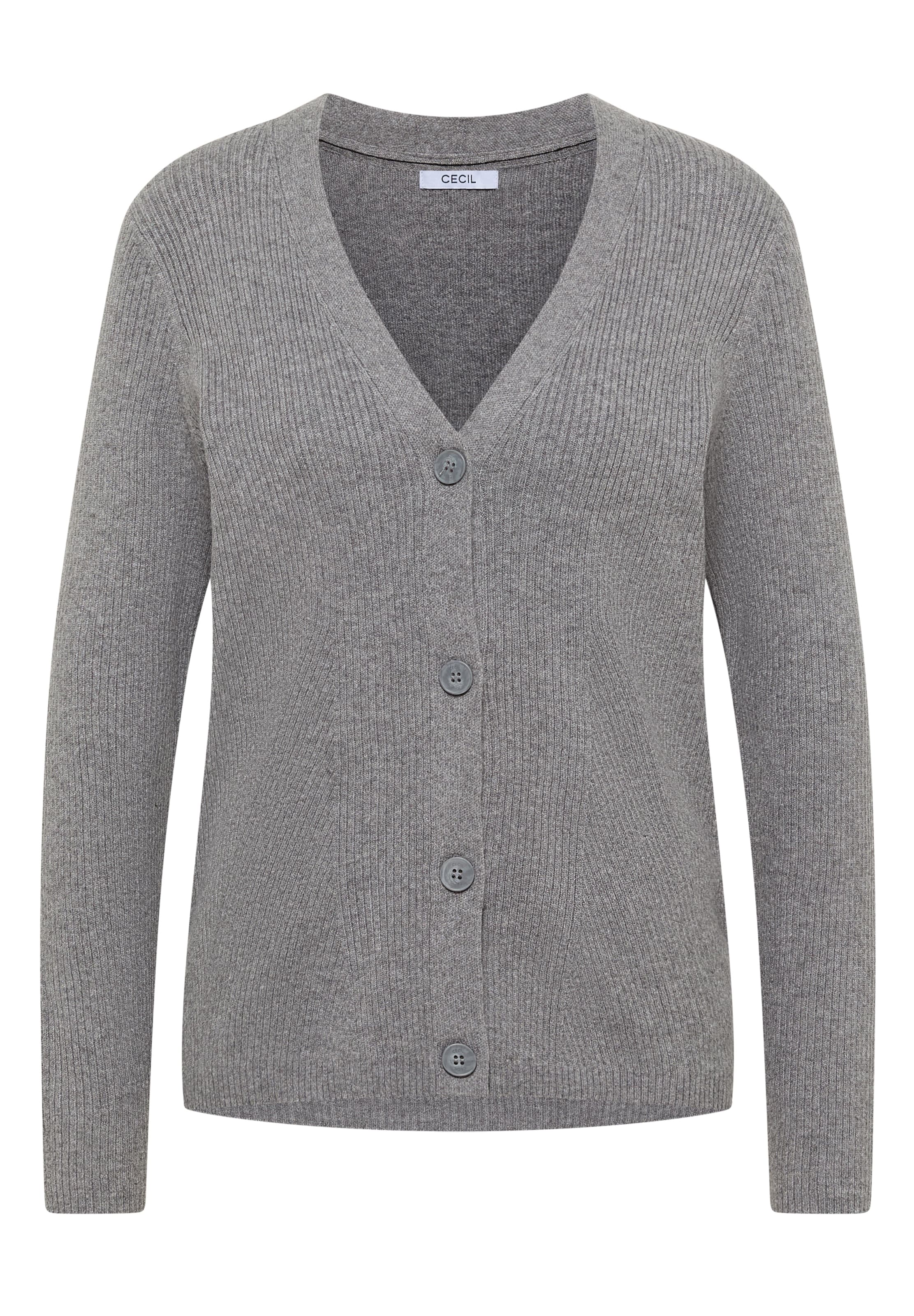 CECIL Knit Cardigan in Grey: front
