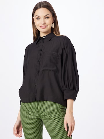 SECOND FEMALE Blouse 'Auguste' in Zwart: voorkant