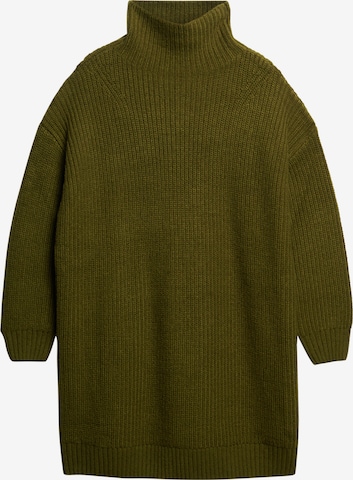 Superdry & Co Gebreide jurk in Groen: voorkant