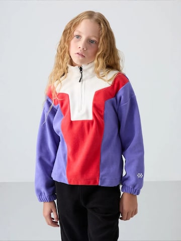 Sweat-shirt 'TOMMY Unisex Jugend-Oversize Color-Blocked Sweatshirt' Tommy Life en mélange de couleurs : devant