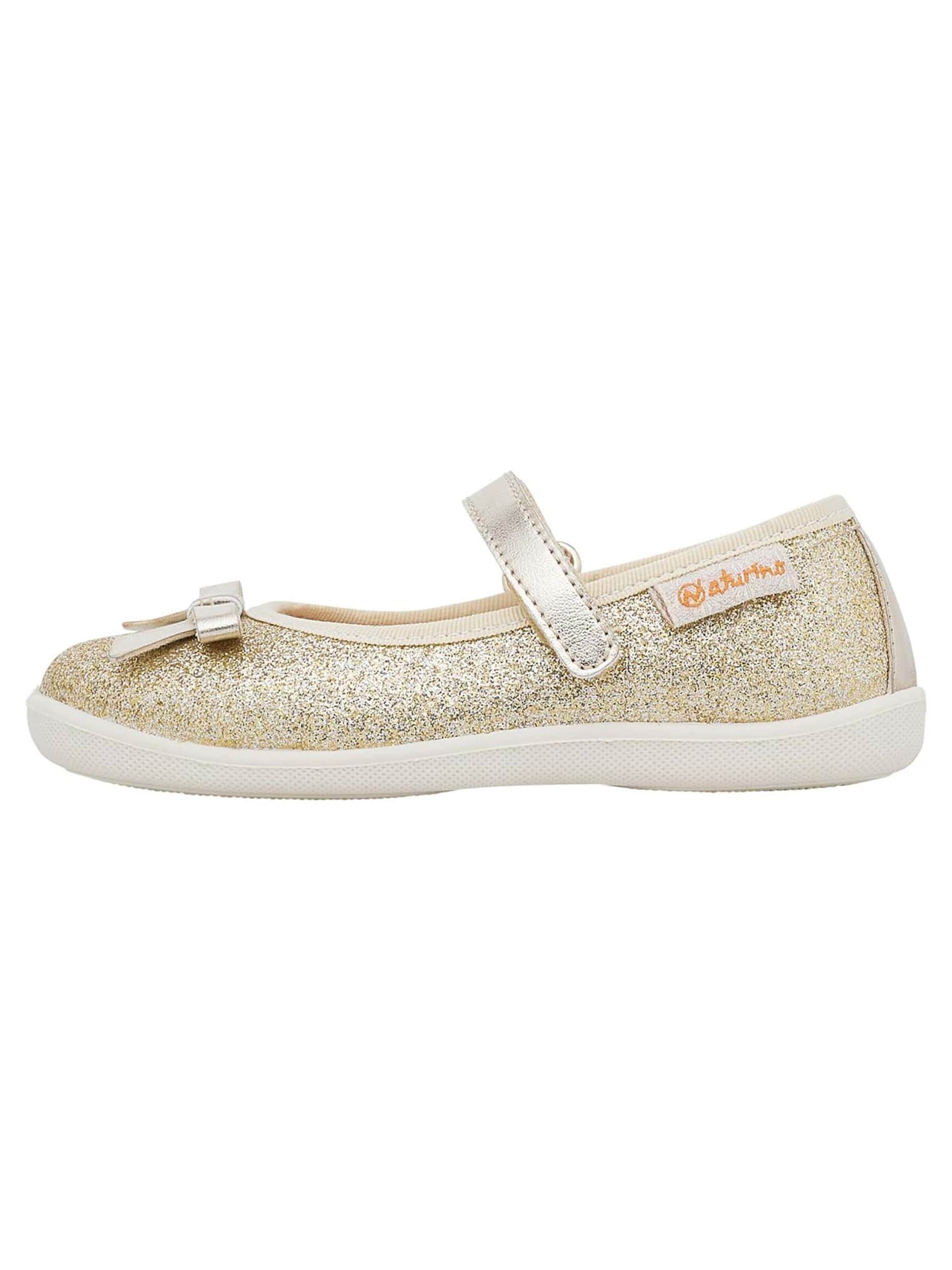 NATURINO Ballerina's 'CLARIES 2' in Goud: voorkant