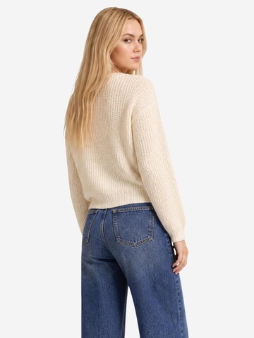 Pullover 'JDYBADUT L/S V-NECK STRUC GLITT PULL KNT 15302387' di JDY in beige