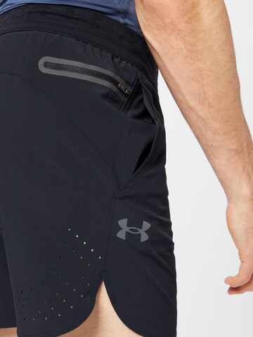 UNDER ARMOURregular Sportske hlače 'Peak' - crna boja