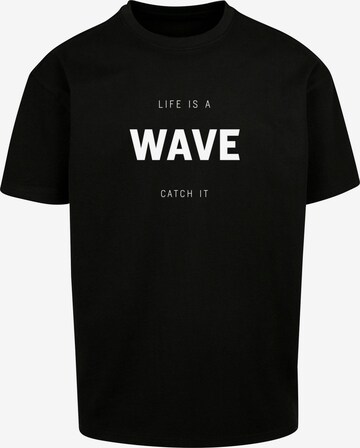 Merchcode Shirt 'Summer - Life Is A Wave' in Black: front