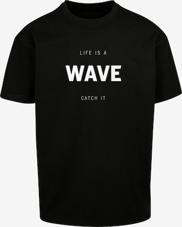 Merchcode T-Shirt 'Summer - Life Is A Wave' in Schwarz: predná strana