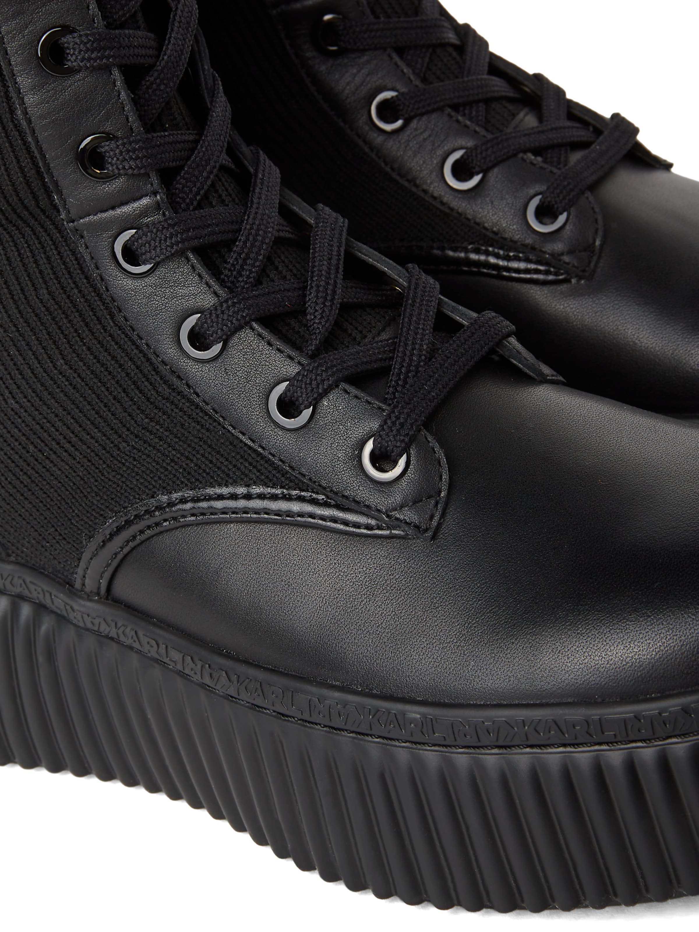 Bottes à lacets Karl Lagerfeld en noir