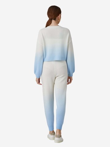 BELLEMERE NEW YORK Regular Pants 'Lange Kaschmirhose mit Farbverlauf (mit Kristallverzierungen)' in Blue