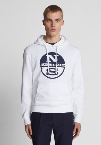 North Sails Athletic Sweatshirt in White: front