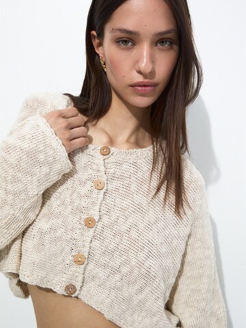 Pull&Bear Knit Cardigan in Beige