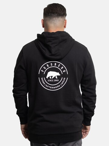FORSBERG Sweatshirt 'Hoodie mit Logo auf Brust und Rücken' in Black