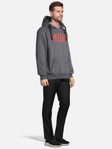 Sweat-shirt 'HEFF - MOIN' salzhaut en gris