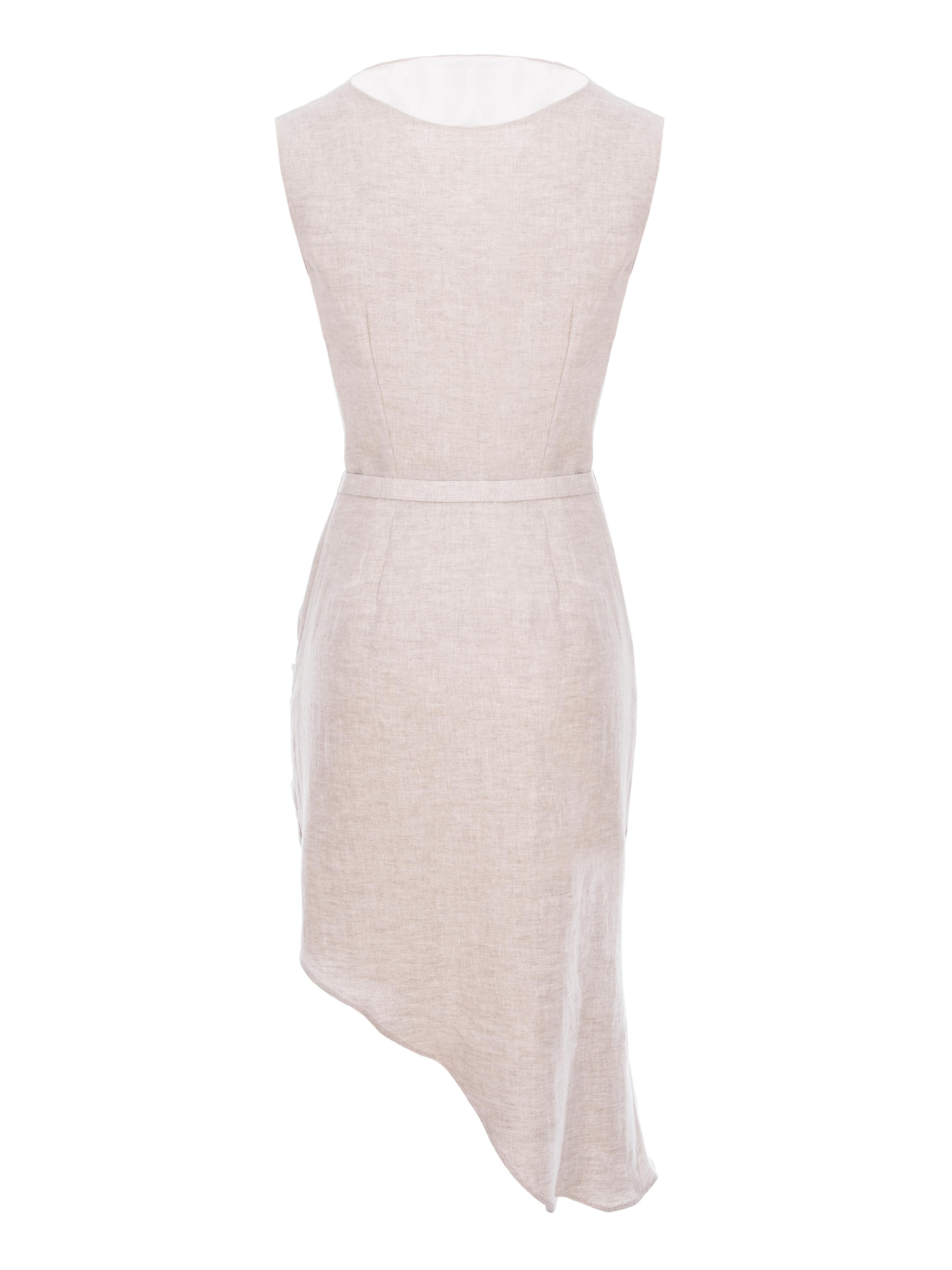 AVENUE N°29 Jurk 'Cowl Neckline Asymmetric Midi Dress' in Beige
