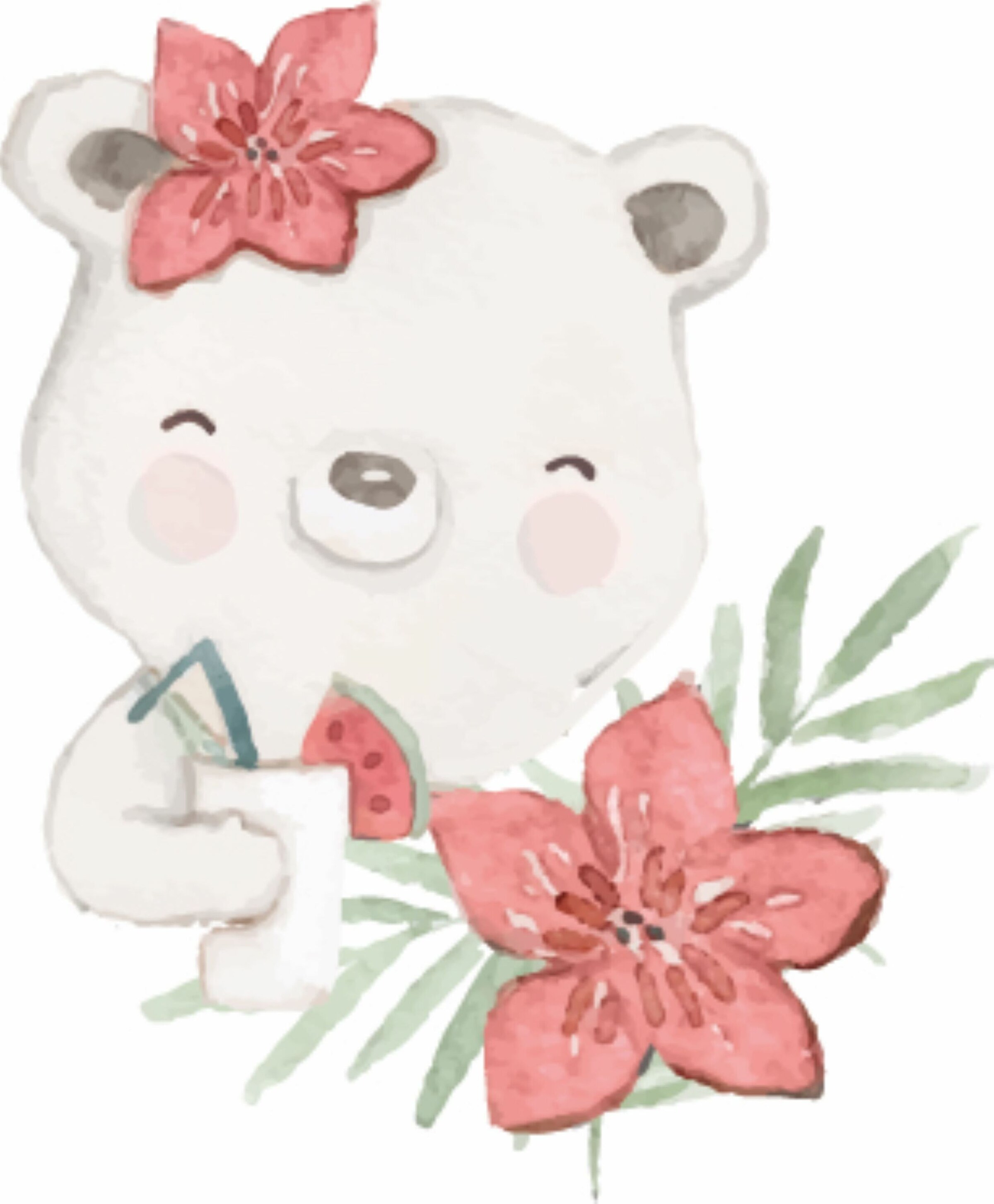 LILIPUT Shirt 'Happy Bear' in White