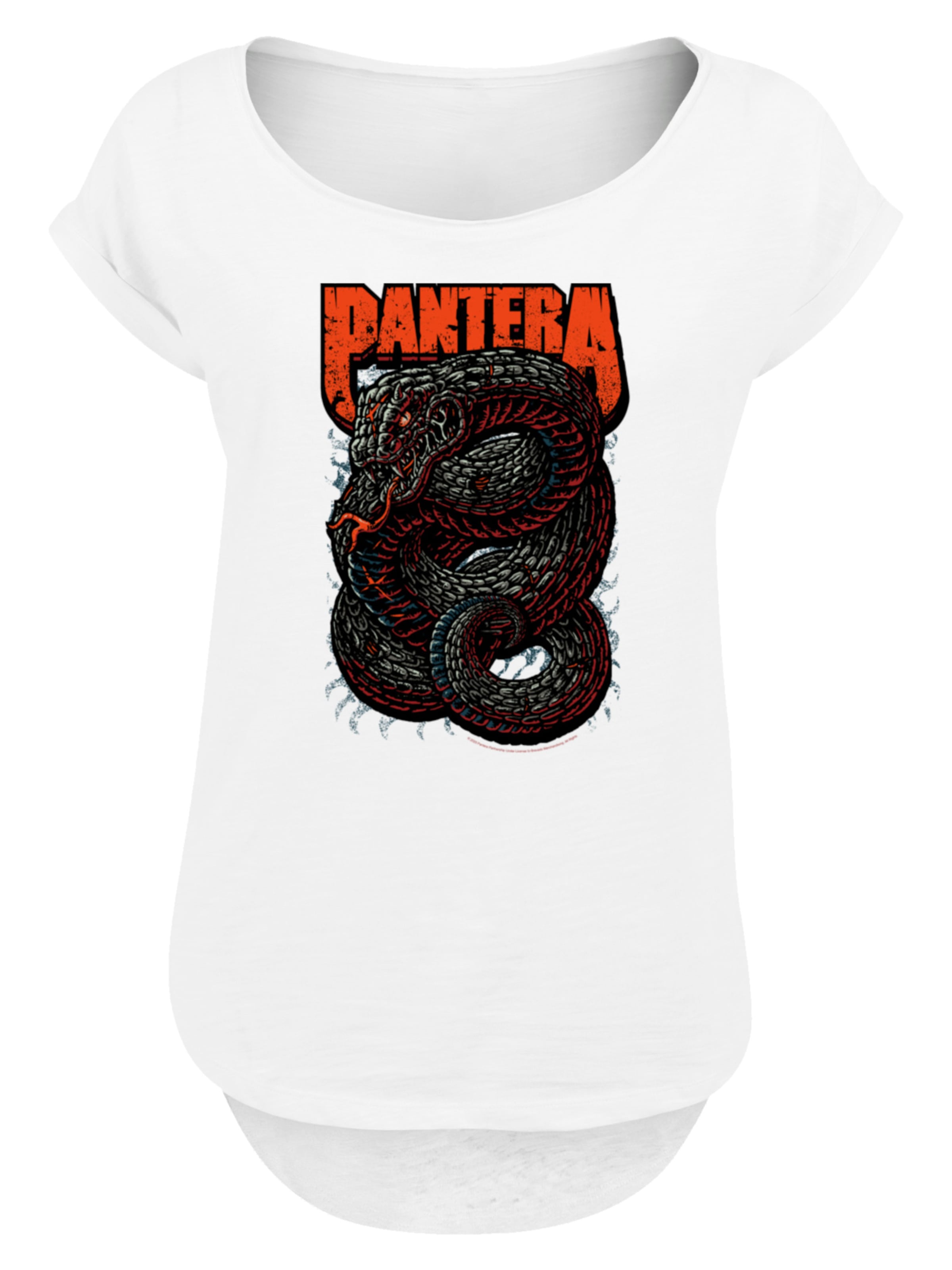 F4NT4STIC Shirt 'Pantera Venomous Snake' in Wit: voorkant