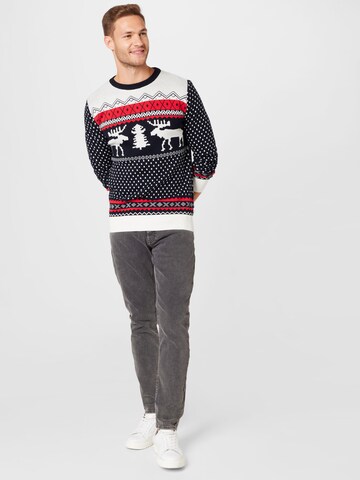 Kronstadt Regular Fit Pullover 'Christmas' in Blau