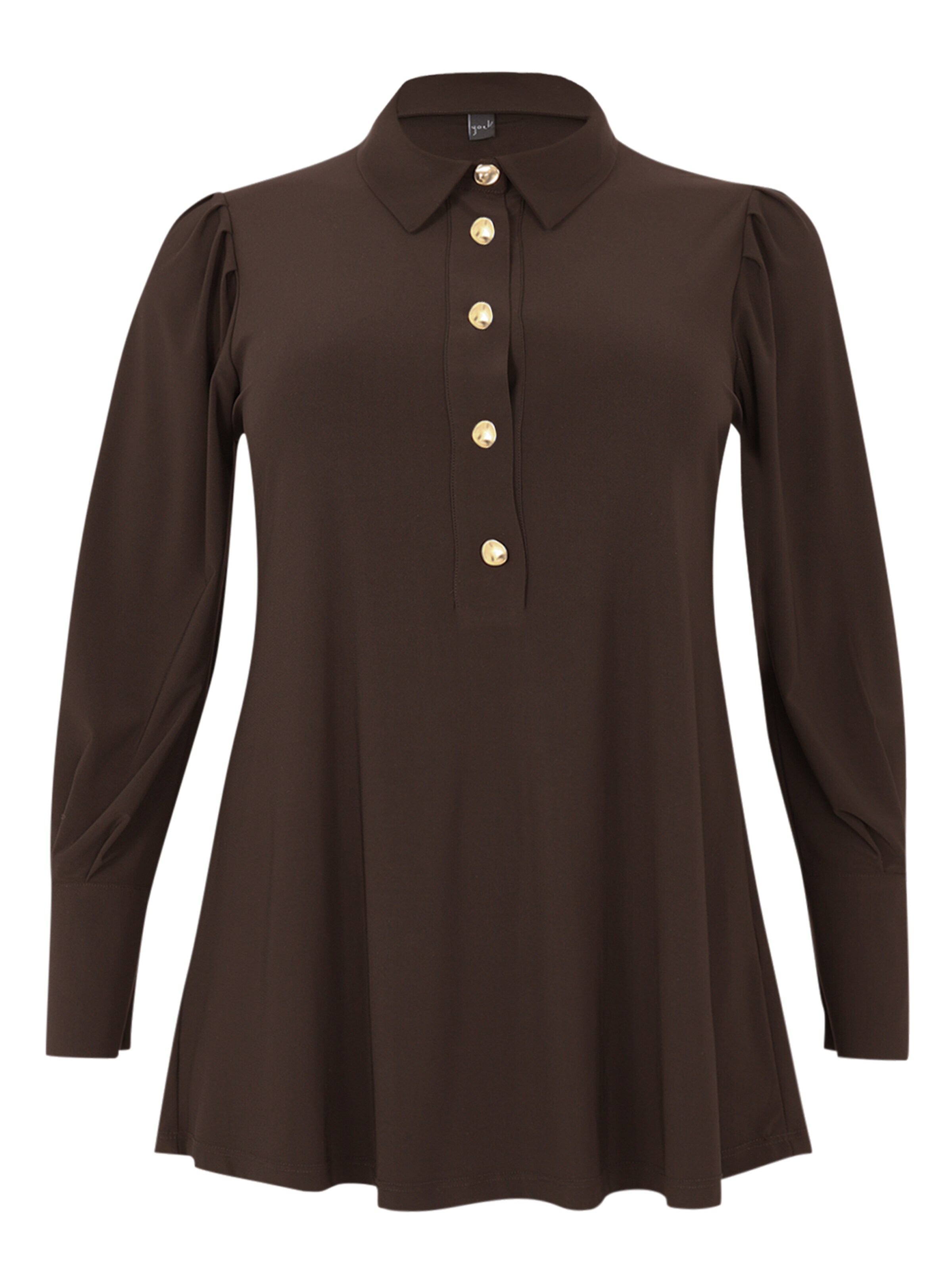 YOEK Blouse in Bruin: voorkant