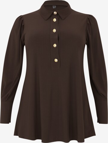 Yoek Blouse in Bruin: voorkant