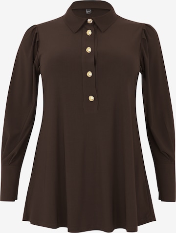 Yoek Blouse in Bruin: voorkant