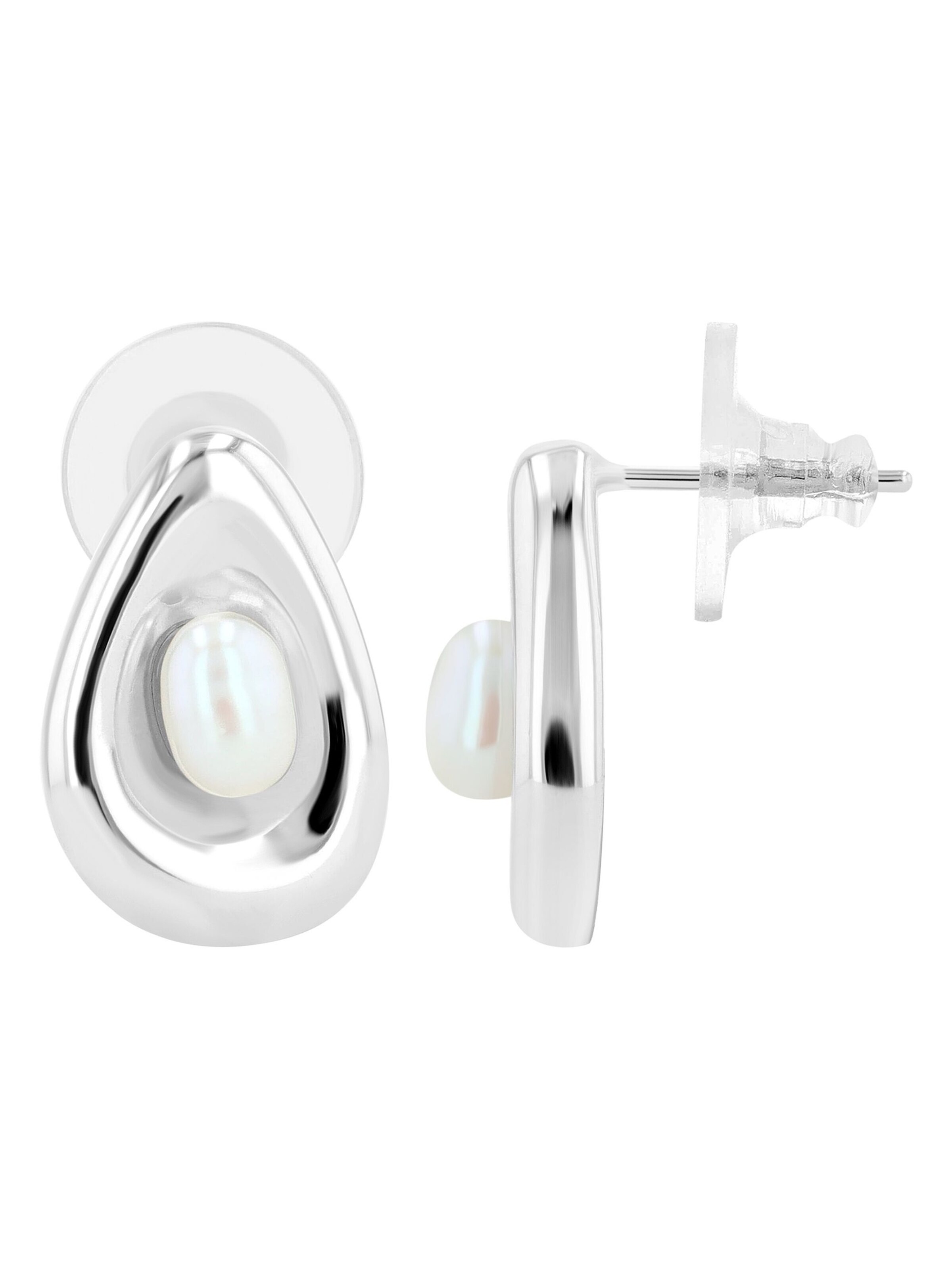 Akzent Earrings '"Puni" aus 925 Sterlingsilber, rhodiniert, langlebig' in Silver