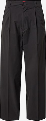 HUGOLoosefit Hlače s naborima 'Riko253' - crna boja: prednji dio