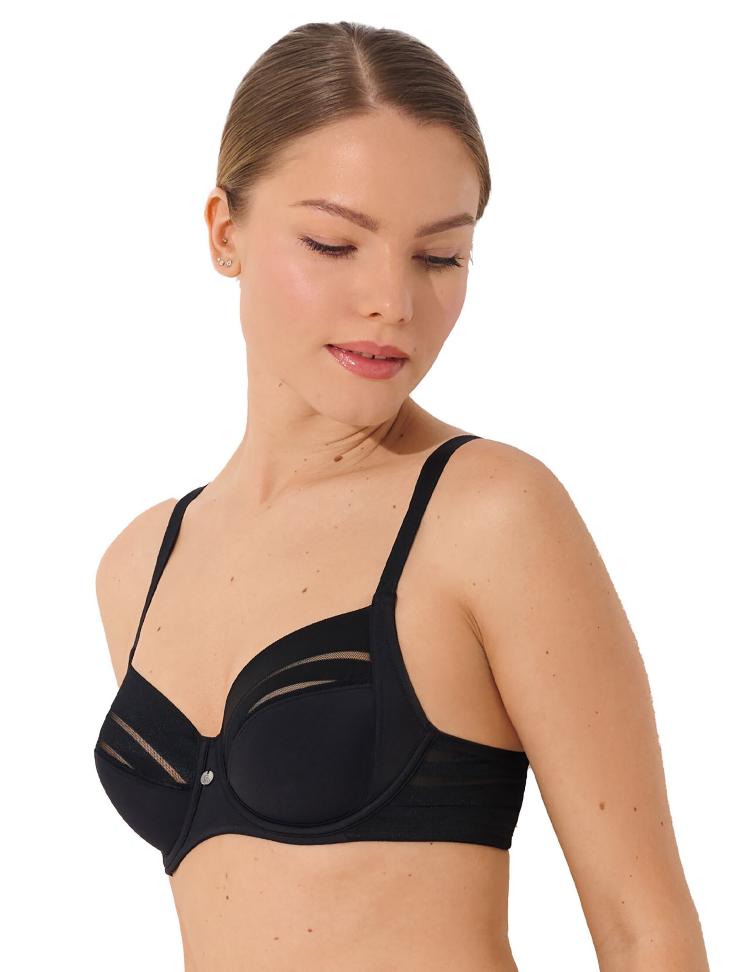 Lisca T-shirt Bra 'Alegra' in Black: front