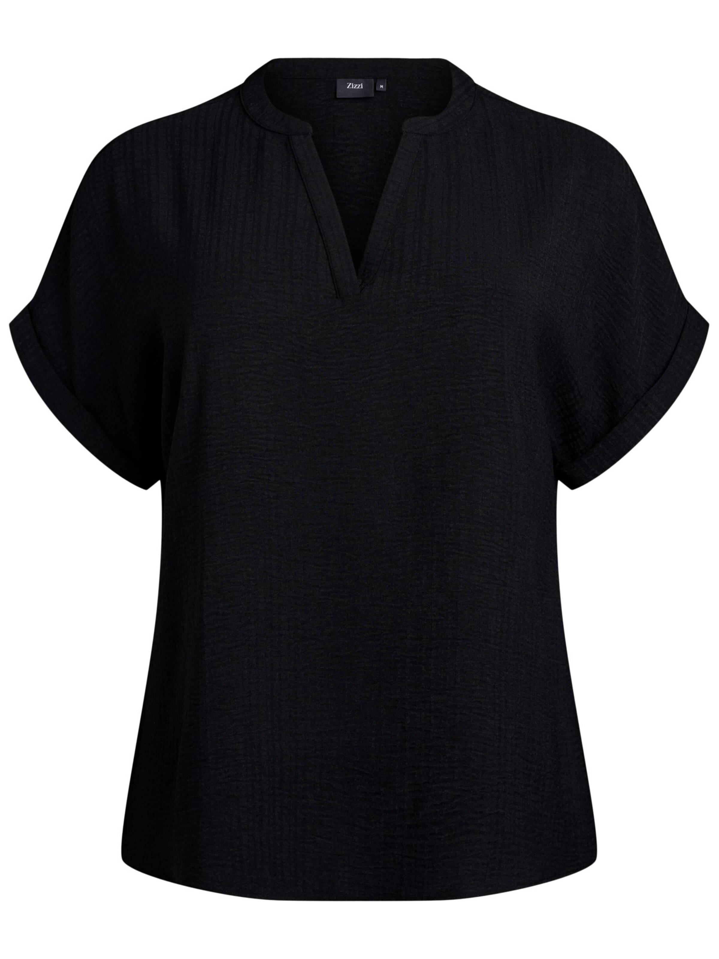 Zizzi Pluus 'Vnilla', värv must: eest vaates