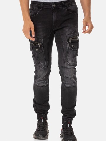 CIPO & BAXX Regular Jeans in Zwart: voorkant