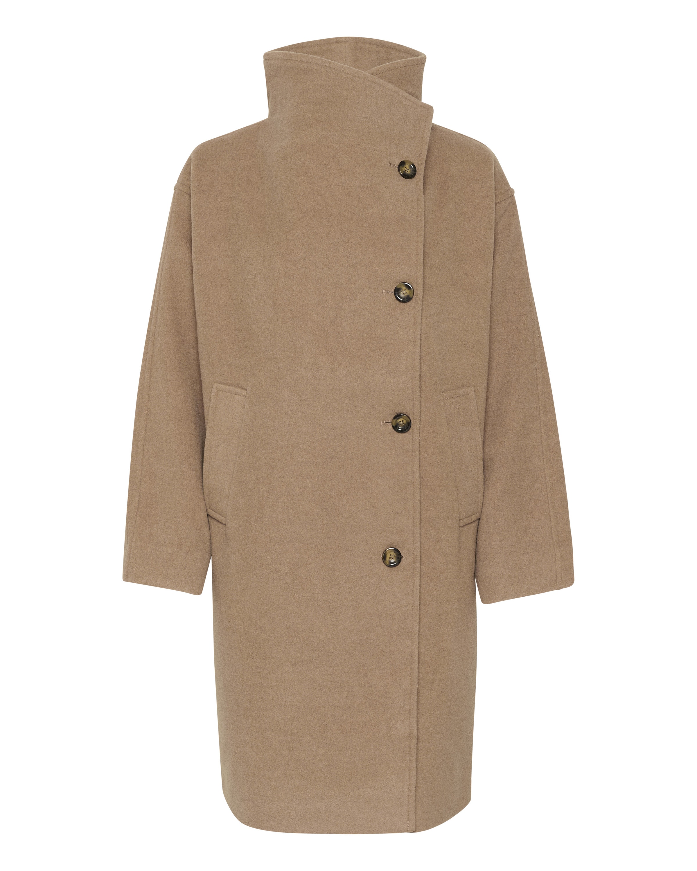 Manteau mi-saison 'Rubie' SOAKED IN LUXURY en marron : devant