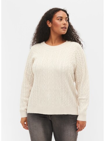 Zizzi Sweater 'Friday' in Beige: front