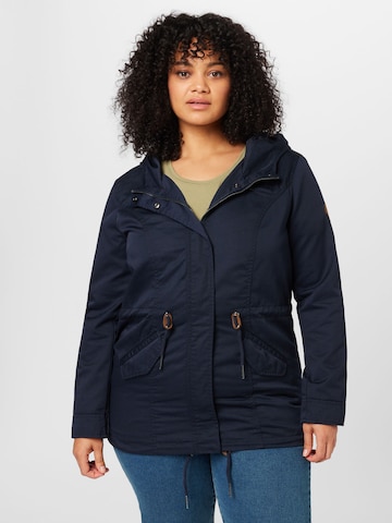 ONLY Carmakoma Between-Seasons Parka 'Lorca' in Blue: front