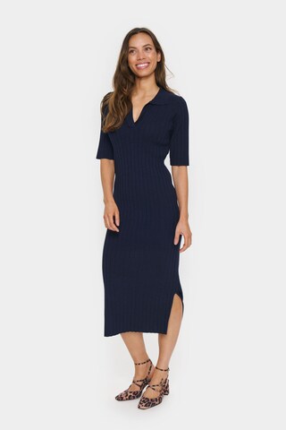 SAINT TROPEZ Strickkleid 'Juanna' in Blau: Vorderseite