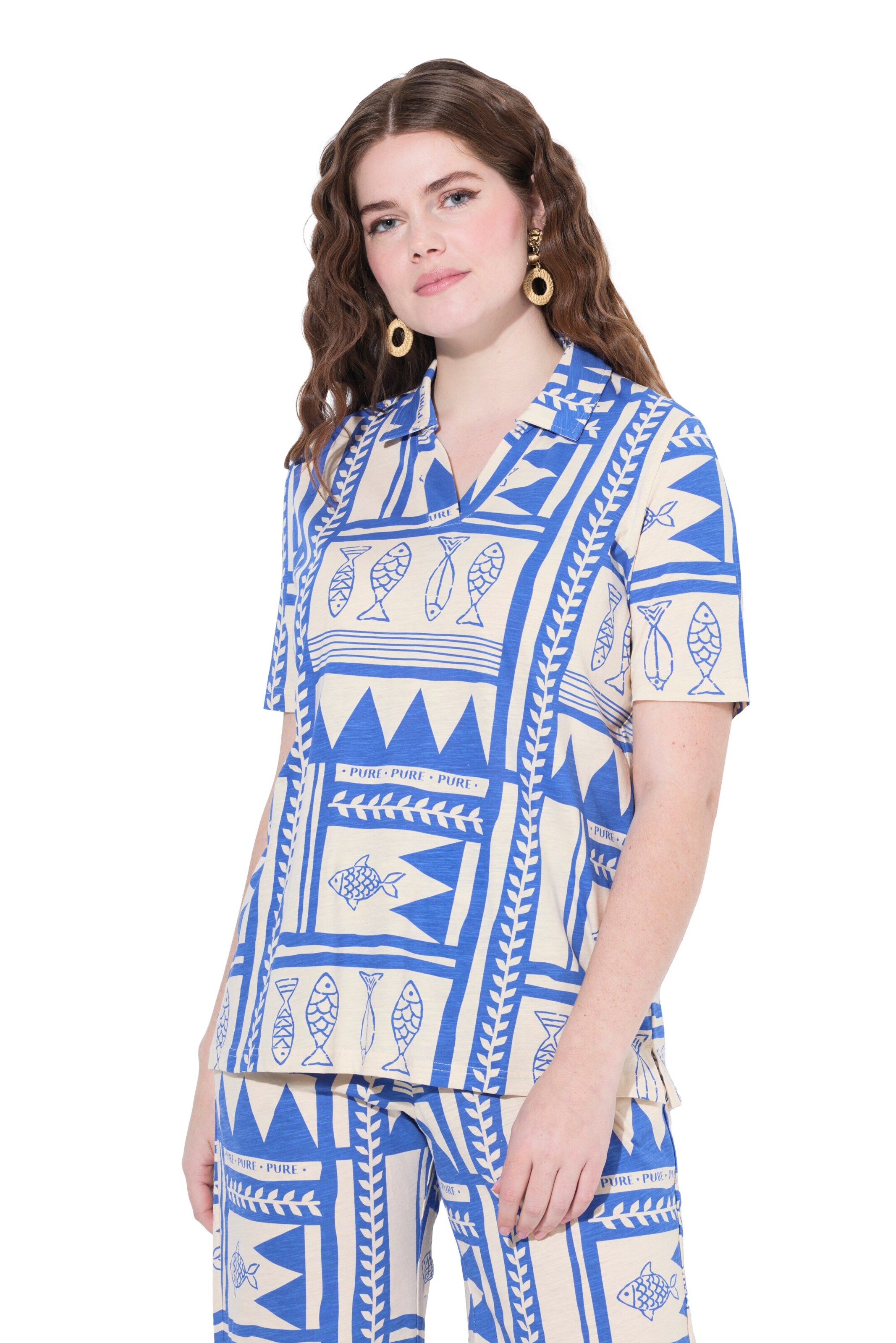 Ulla Popken Bluse in Blau: Vorderseite