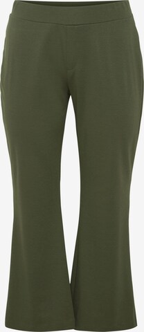 Flared Pantaloni di Fransa Curve in verde: frontale