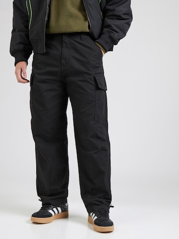 ALPHA INDUSTRIES Свободный крой Брюки-карго в Черный: спереди