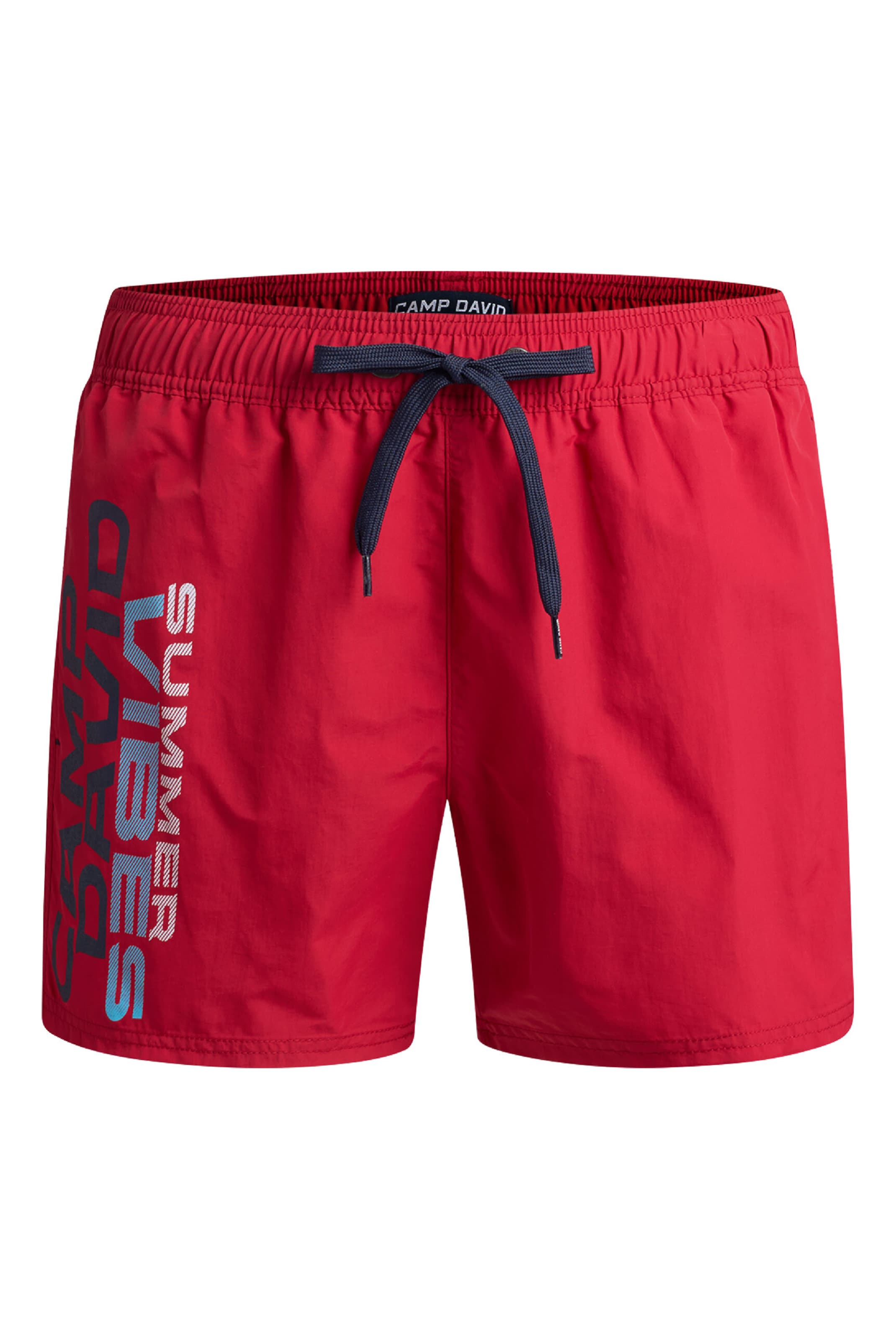 CAMP DAVID Board Shorts in Red: front