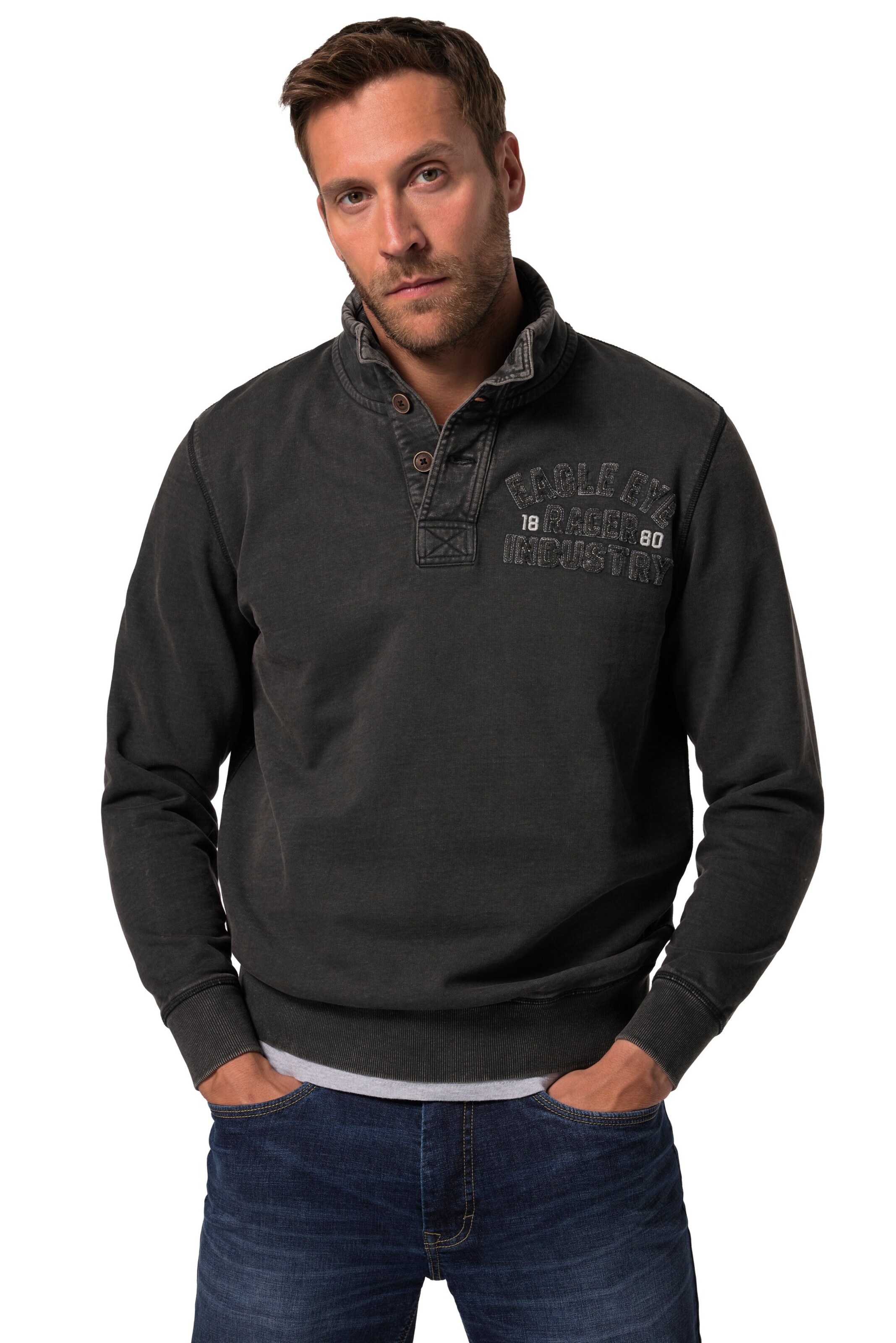 JP1880 Sweatshirt in Grijs: voorkant