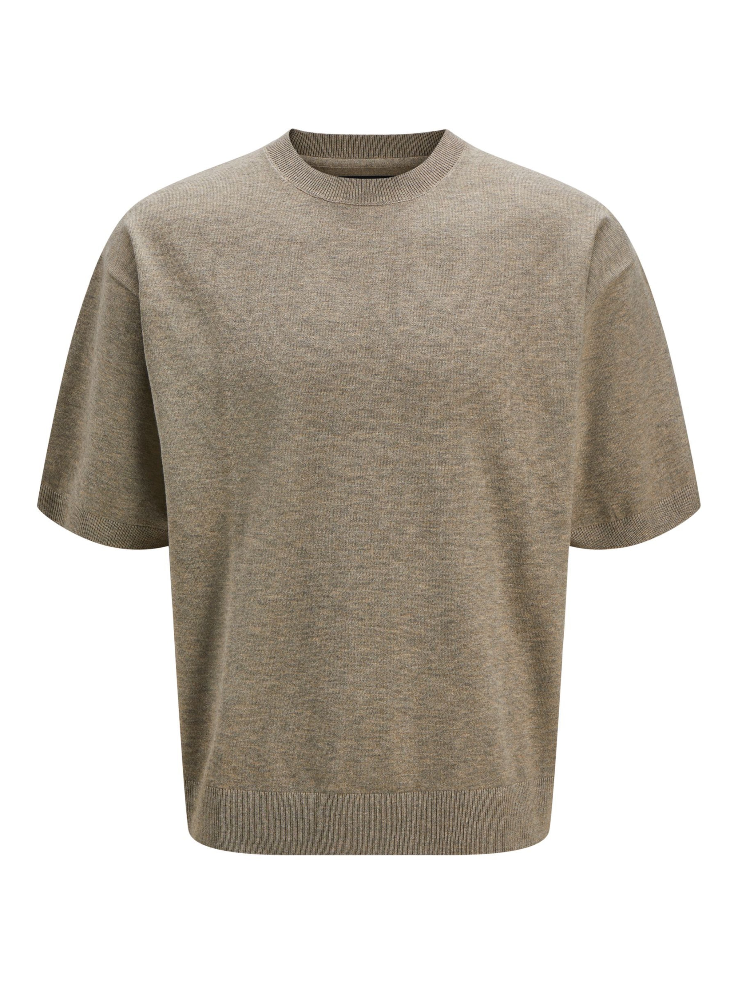 T-Shirt 'Gestricktes' JACK & JONES en marron : devant