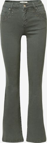 KOROSHI Bootcut Jeans in Groen: voorkant