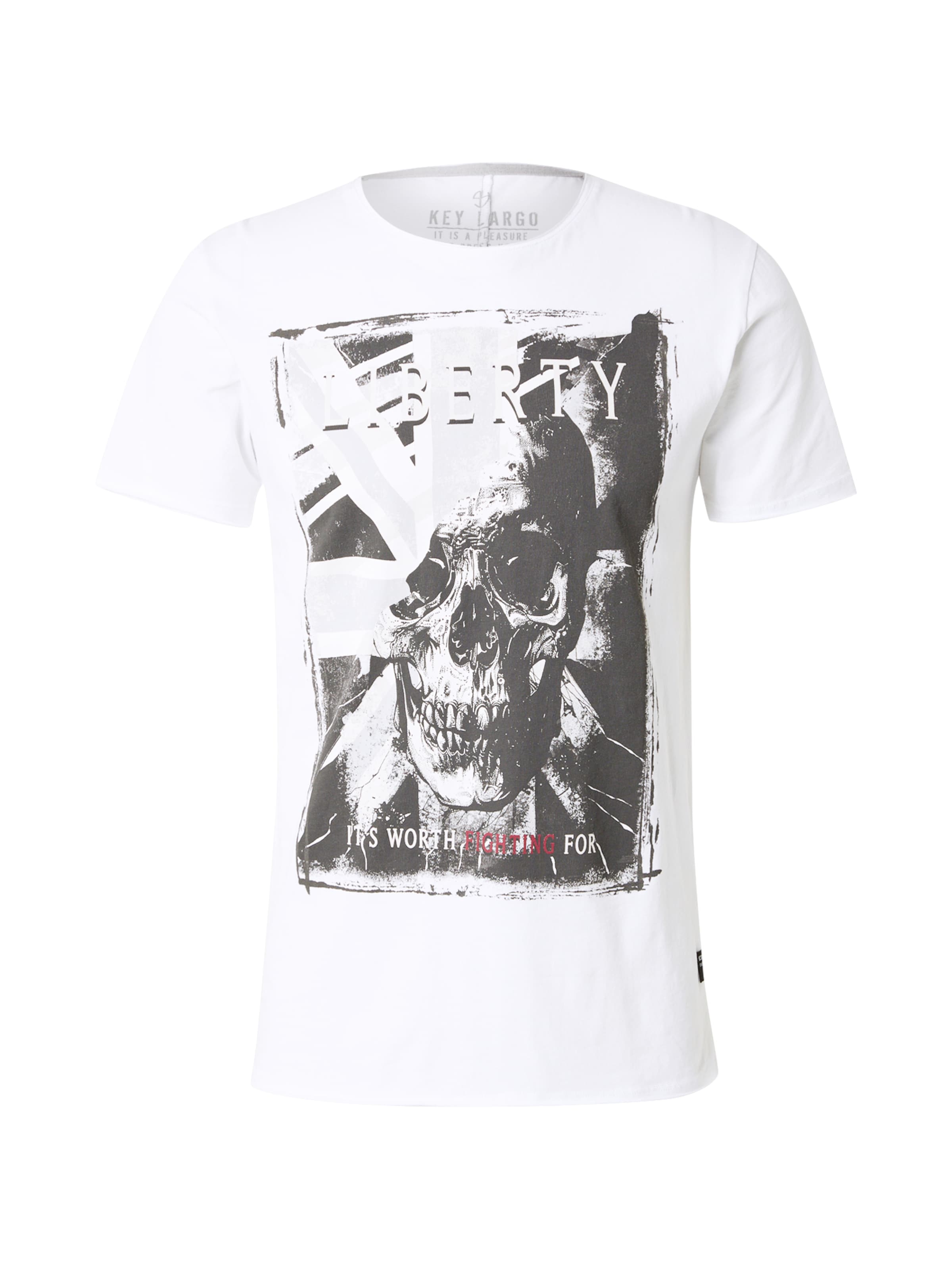 Key Largo Μπλουζάκι 'Liberty' σε λευκό: μπροστά