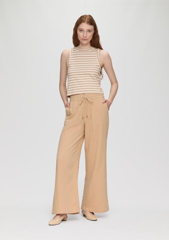 QS Wide leg Broek in Beige