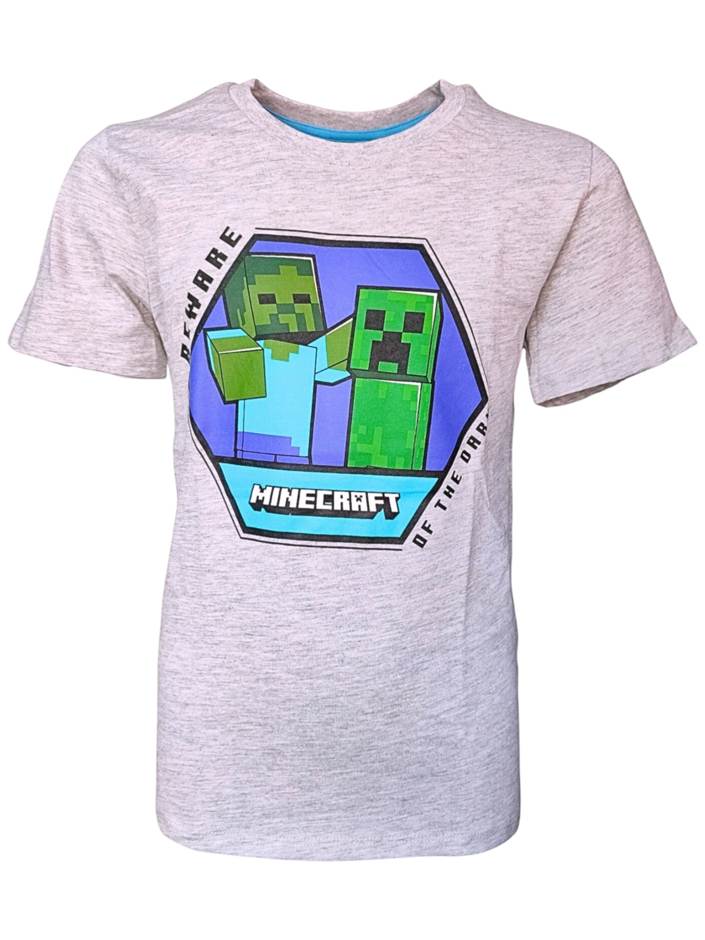 Minecraft Shirt 'Creeper' in Grey: front